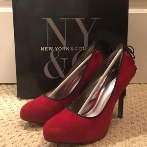 Size 7.5 Rustic Red heels - NY&C 58Lex